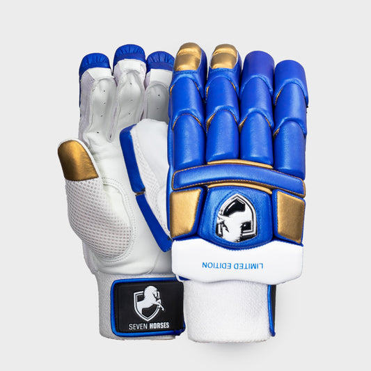 LIMITED EDTION BATTING GLOVES (Blue -Golden)