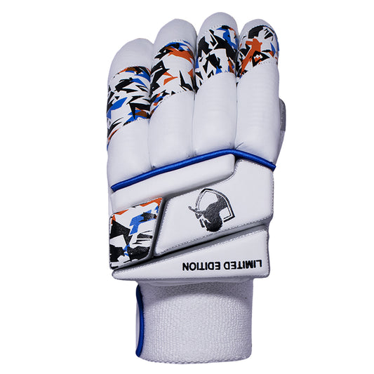 LIMITED EDTION BATTING GLOVES  (WHITE - BLUE)